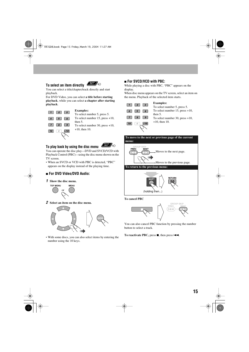 JVC CA-HXGD8 User Manual | Page 17 / 60