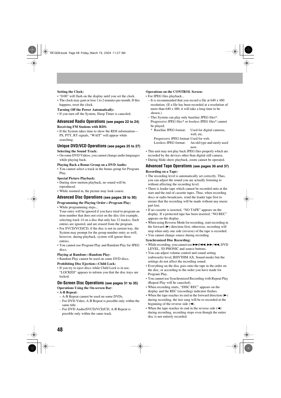 JVC CA-HXGD8 User Manual | Page 50 / 60