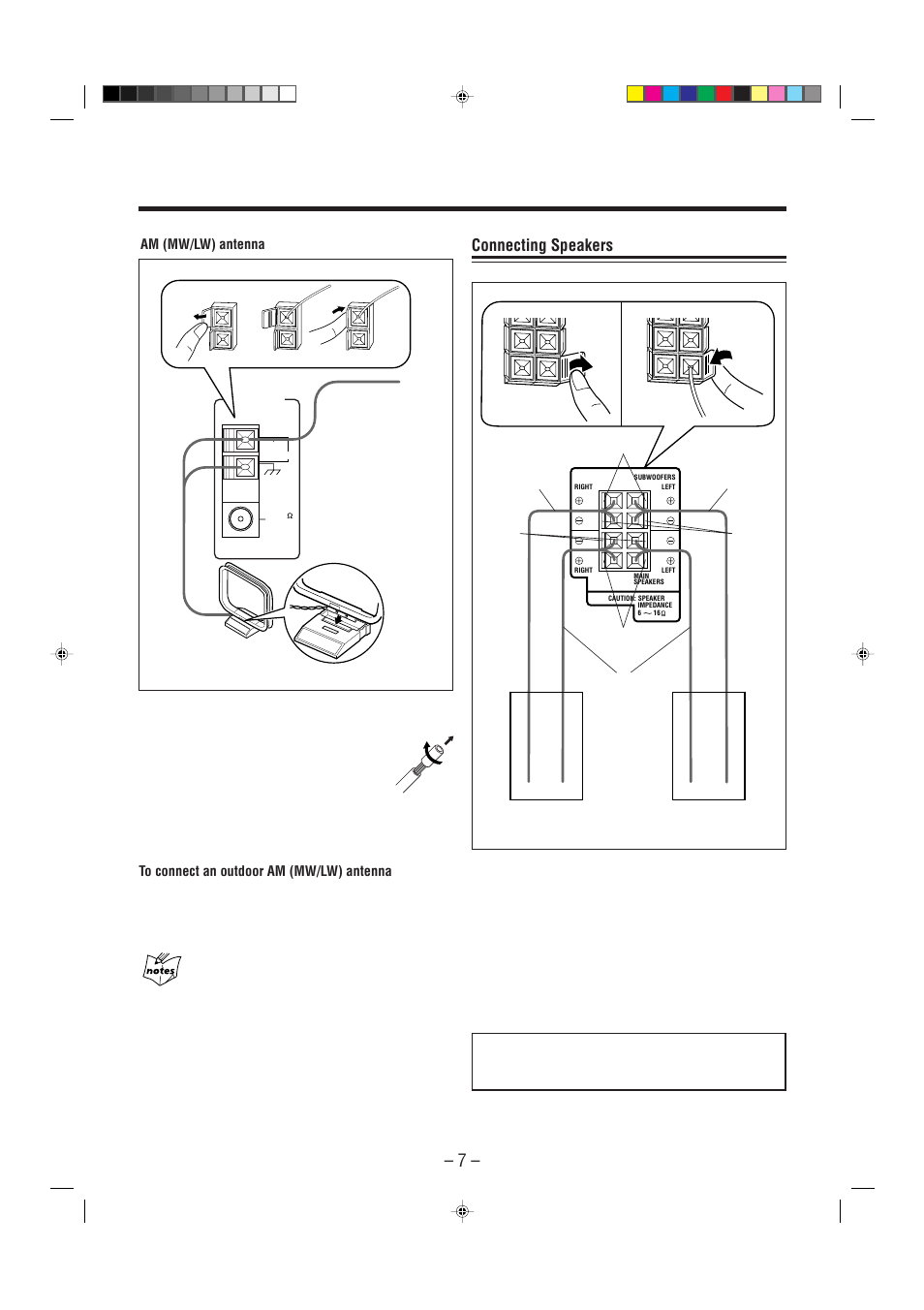 Connecting speakers | JVC CA-MXGT91R User Manual | Page 10 / 43