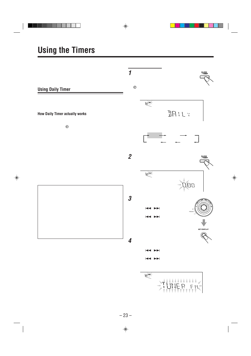 Using the timers | JVC CA-MXGT91R User Manual | Page 26 / 43