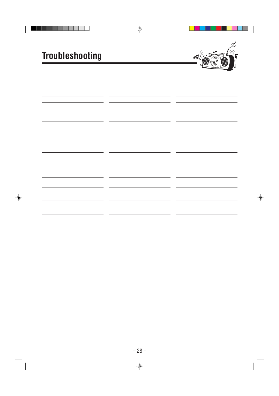 Troubleshooting | JVC CA-MXGT91R User Manual | Page 31 / 43