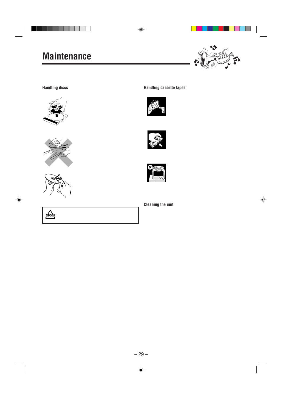 Maintenance | JVC CA-MXGT91R User Manual | Page 32 / 43