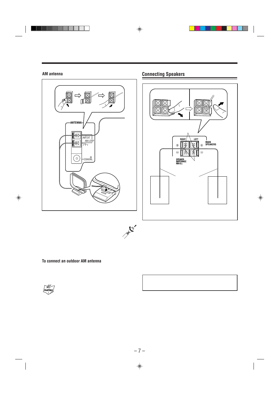 Connecting speakers | JVC CA-FSP5 User Manual | Page 10 / 28
