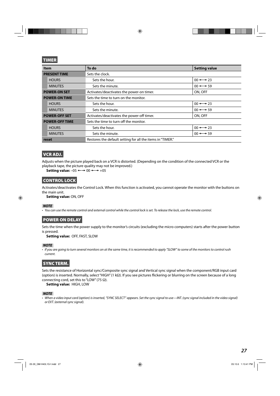 JVC GM-H40L1G User Manual | Page 27 / 40