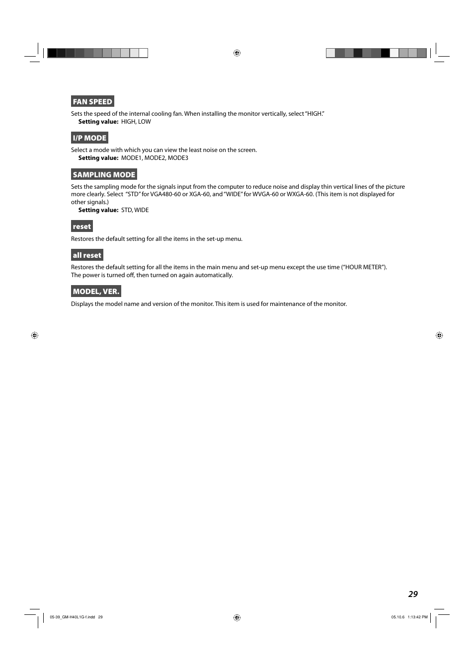 JVC GM-H40L1G User Manual | Page 29 / 40