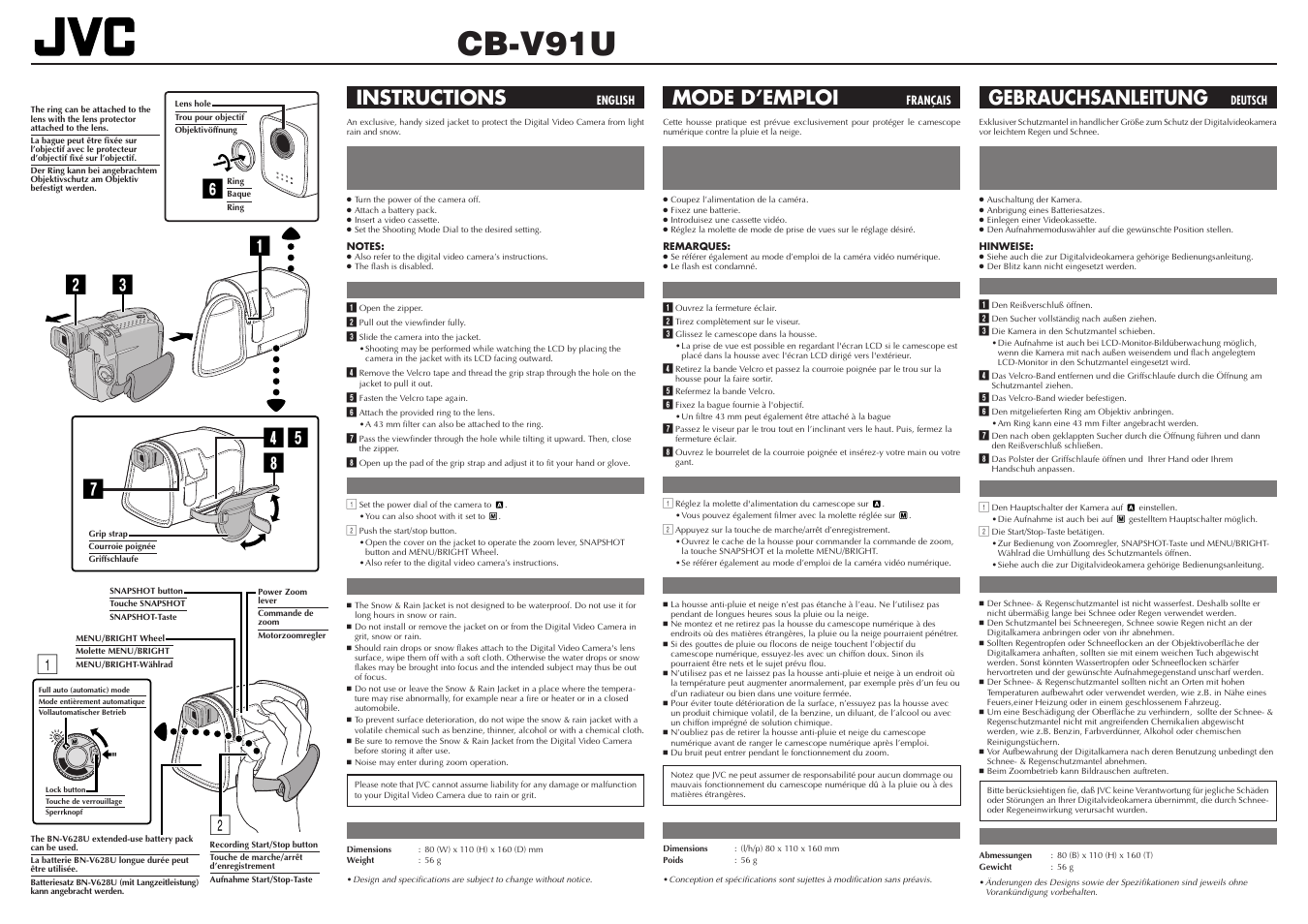 JVC CB-V91U User Manual | 2 pages