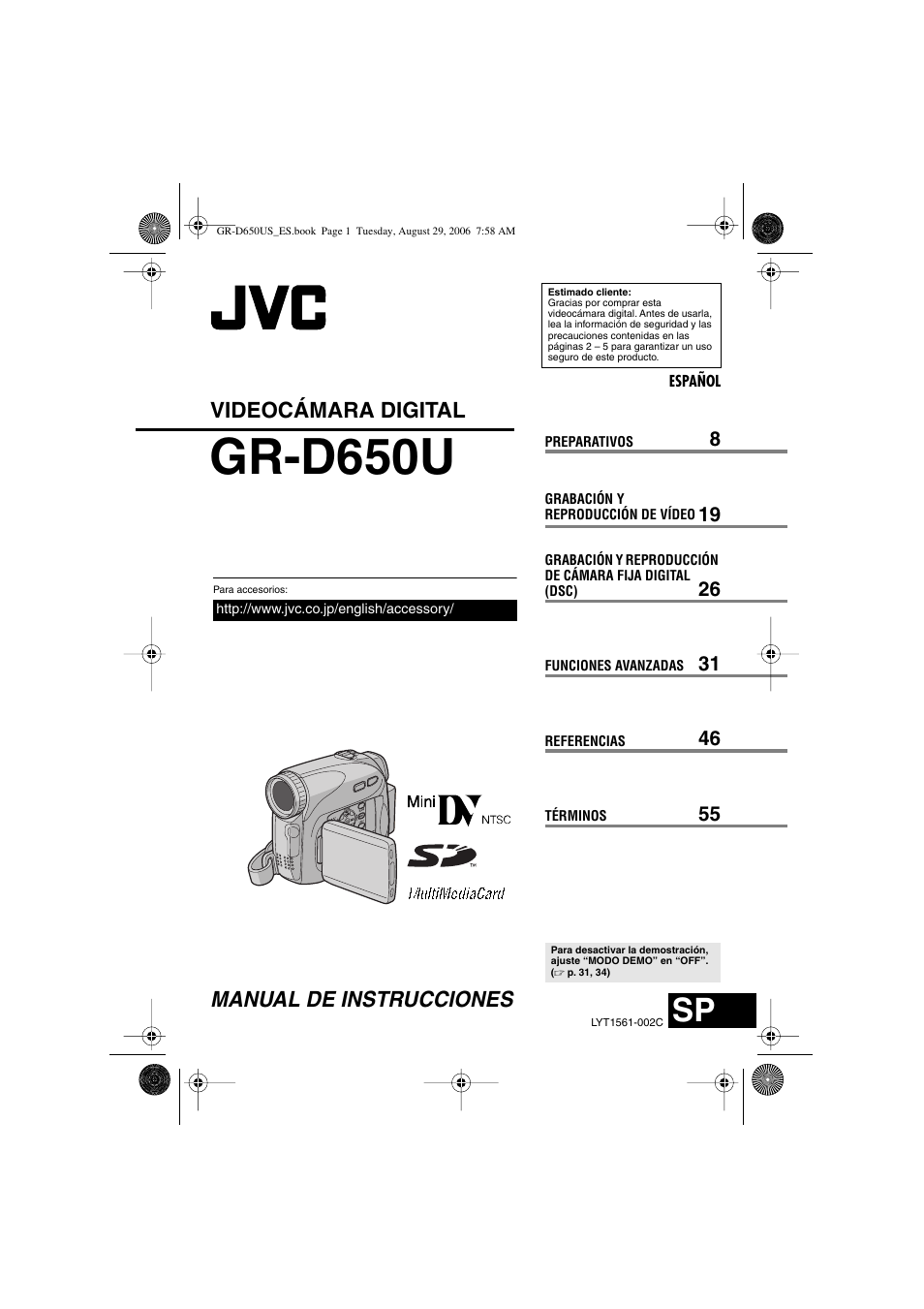 Gr-d650us_es.pdf, Gr-d650u, Manual de instrucciones videocámara digital | JVC GR-D650U User Manual | Page 57 / 112