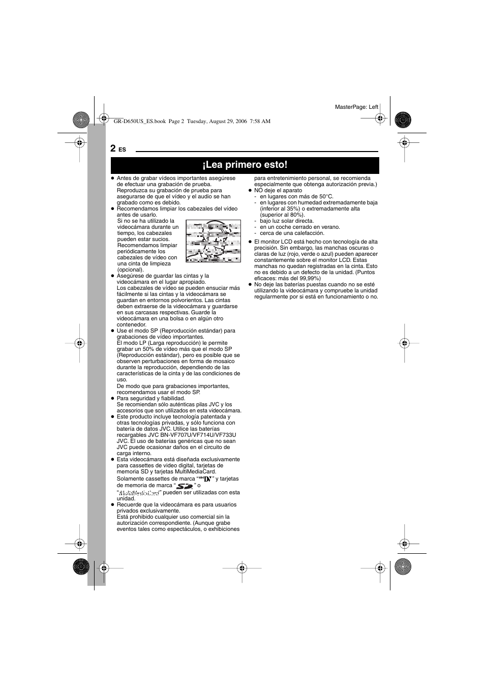 Lea primero esto | JVC GR-D650U User Manual | Page 58 / 112