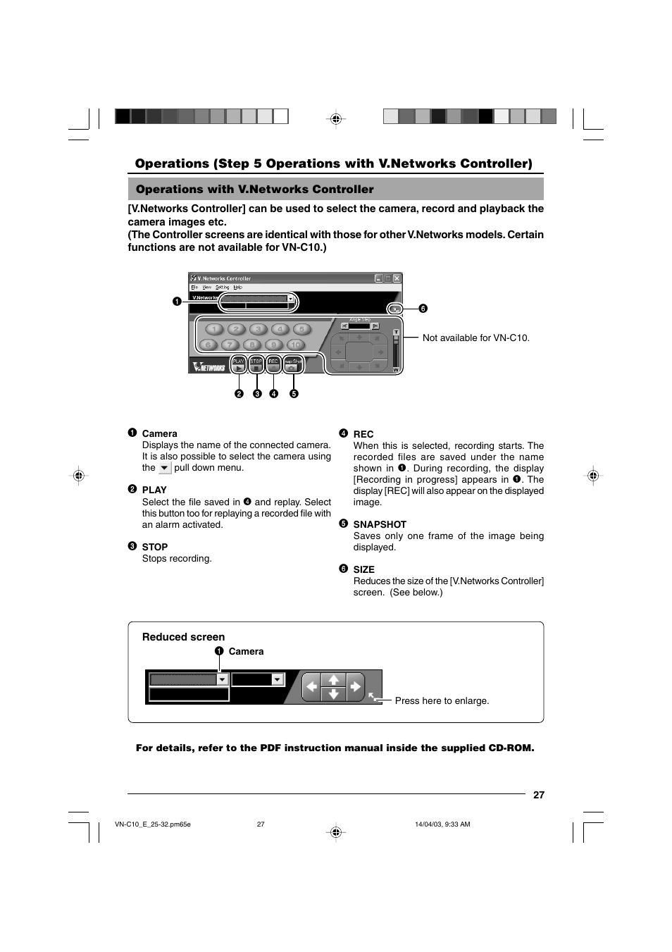 Step 5 operations with v.networks controller, Operations with v.networks controller | JVC VN-C10 User Manual | Page 27 / 32