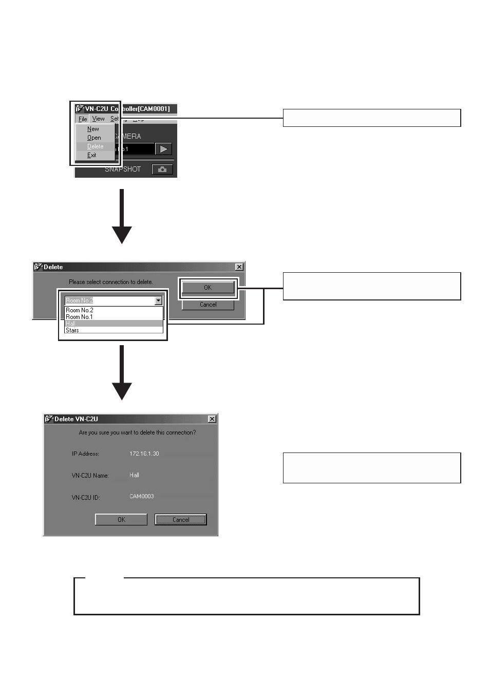 Deleting a connection point | JVC VN-C2U User Manual | Page 21 / 30