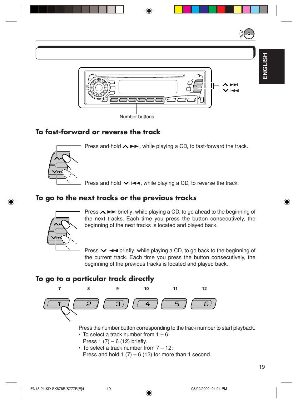 Locating a track or a particular portion on a cd | JVC FSUN3117-312 KD-S8R User Manual | Page 19 / 46