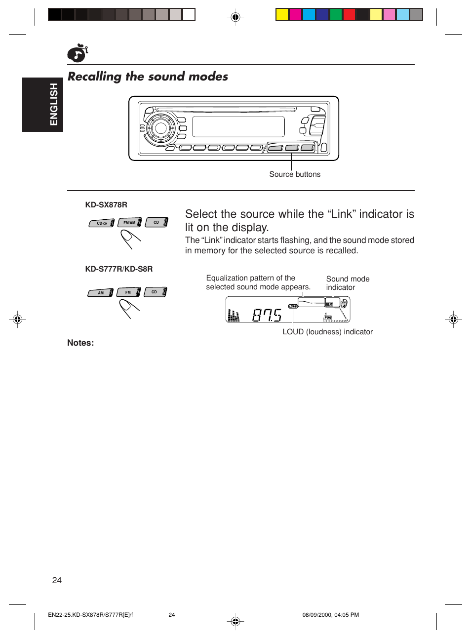 English | JVC FSUN3117-312 KD-S8R User Manual | Page 24 / 46