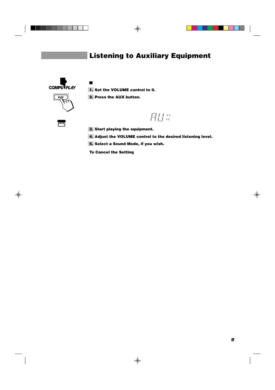 Listening to auxiliary equipment | JVC MX-D302T User Manual | Page 11 / 32