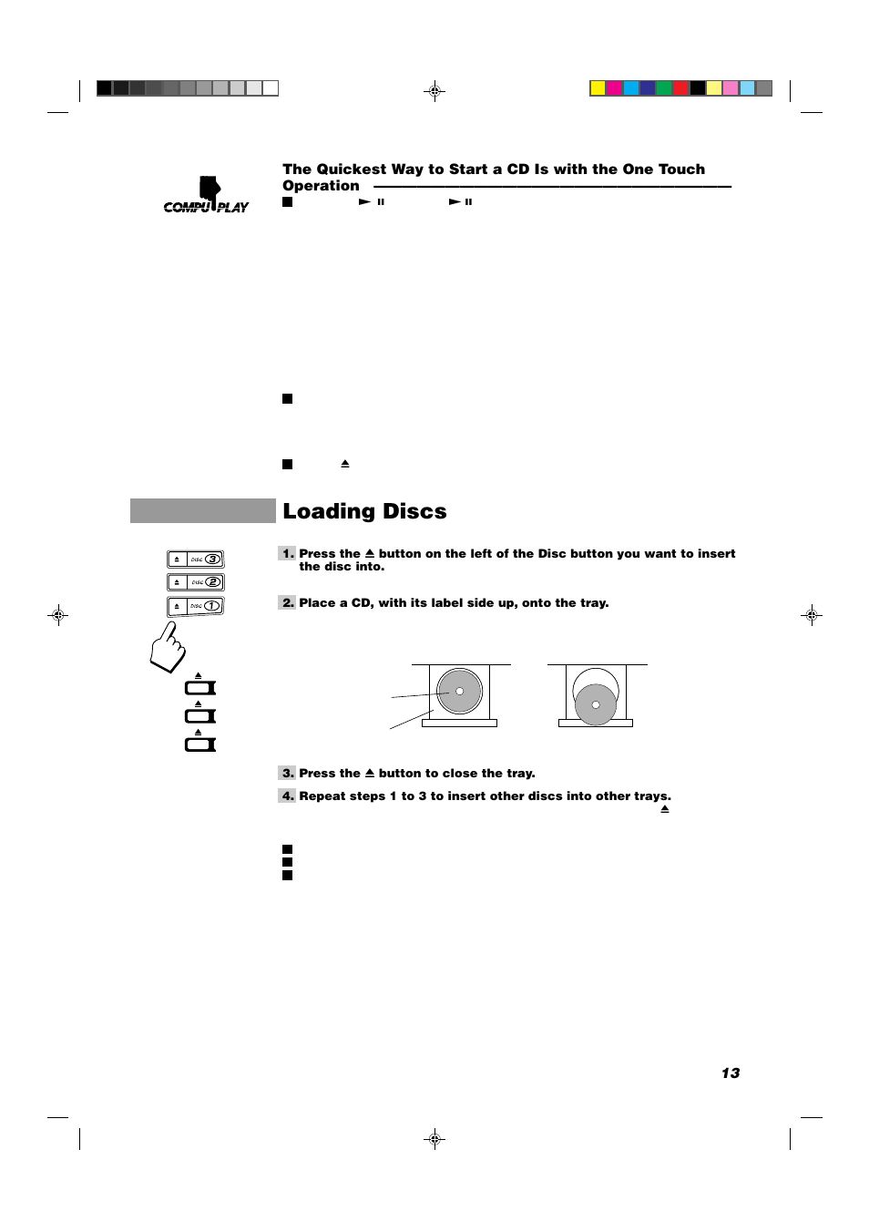 Loading discs | JVC MX-D302T User Manual | Page 15 / 32