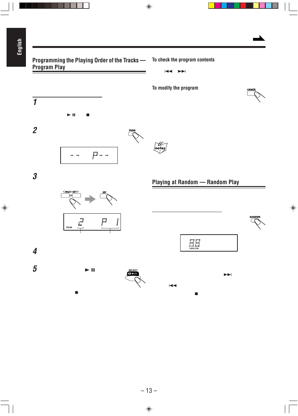 Playing at random — random play | JVC A-UXP38V User Manual | Page 16 / 30