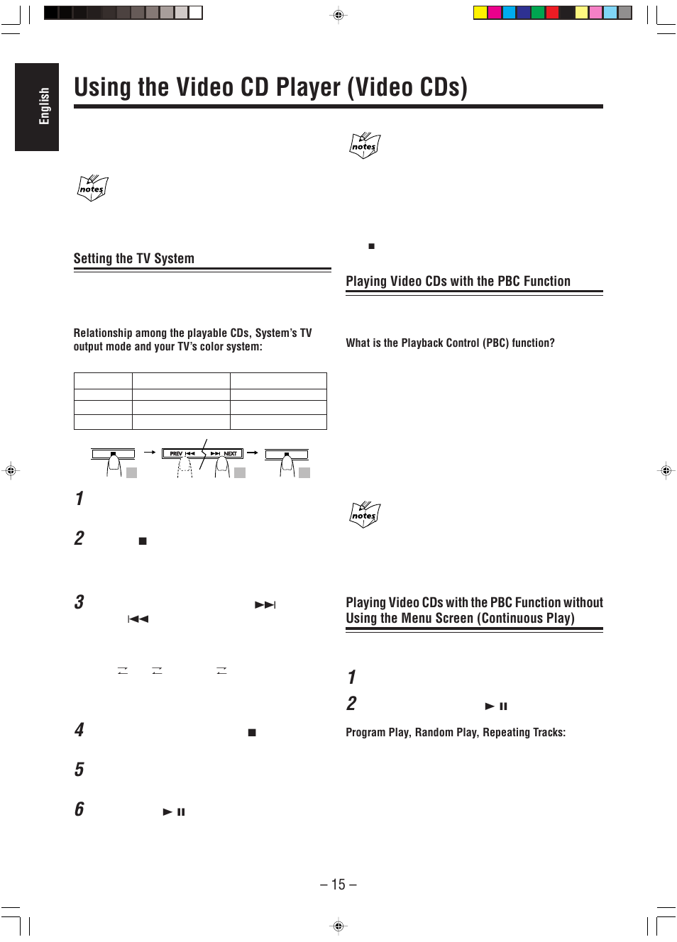 Using the video cd player (video cds) | JVC A-UXP38V User Manual | Page 18 / 30