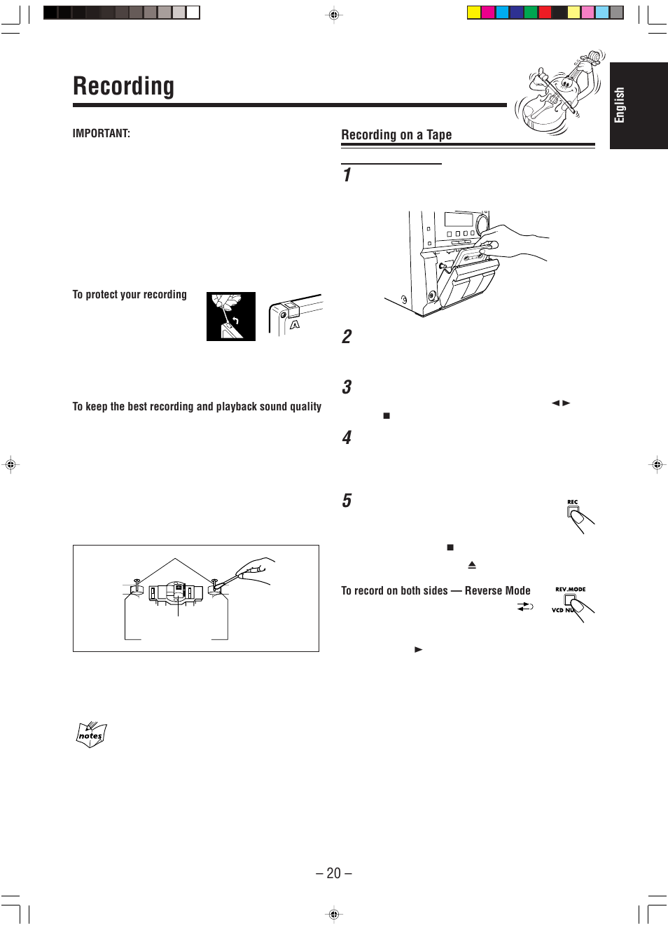 Recording | JVC A-UXP38V User Manual | Page 23 / 30