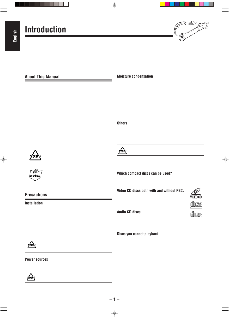 Introduction, About this manual, Precautions | JVC A-UXP38V User Manual | Page 4 / 30