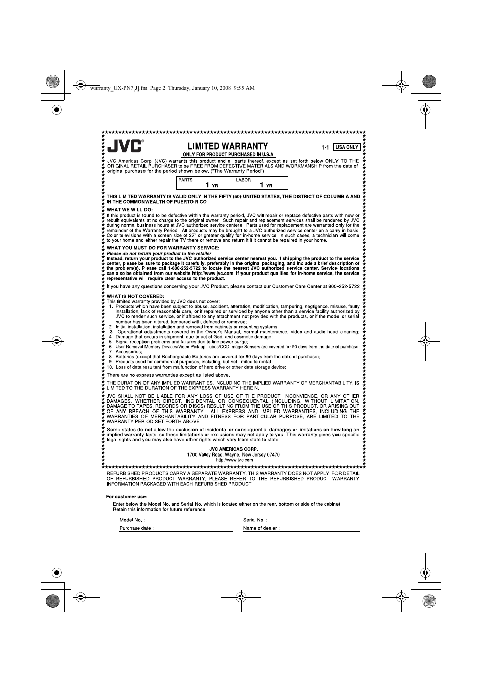 JVC NX-PN7 User Manual | Page 28 / 29