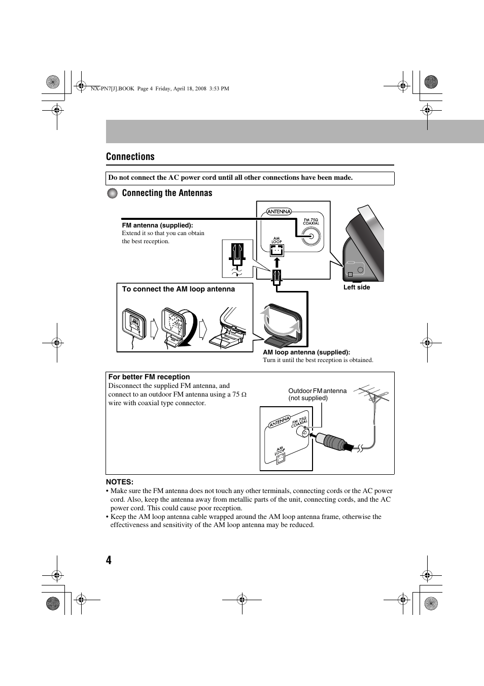 Connections | JVC NX-PN7 User Manual | Page 8 / 29