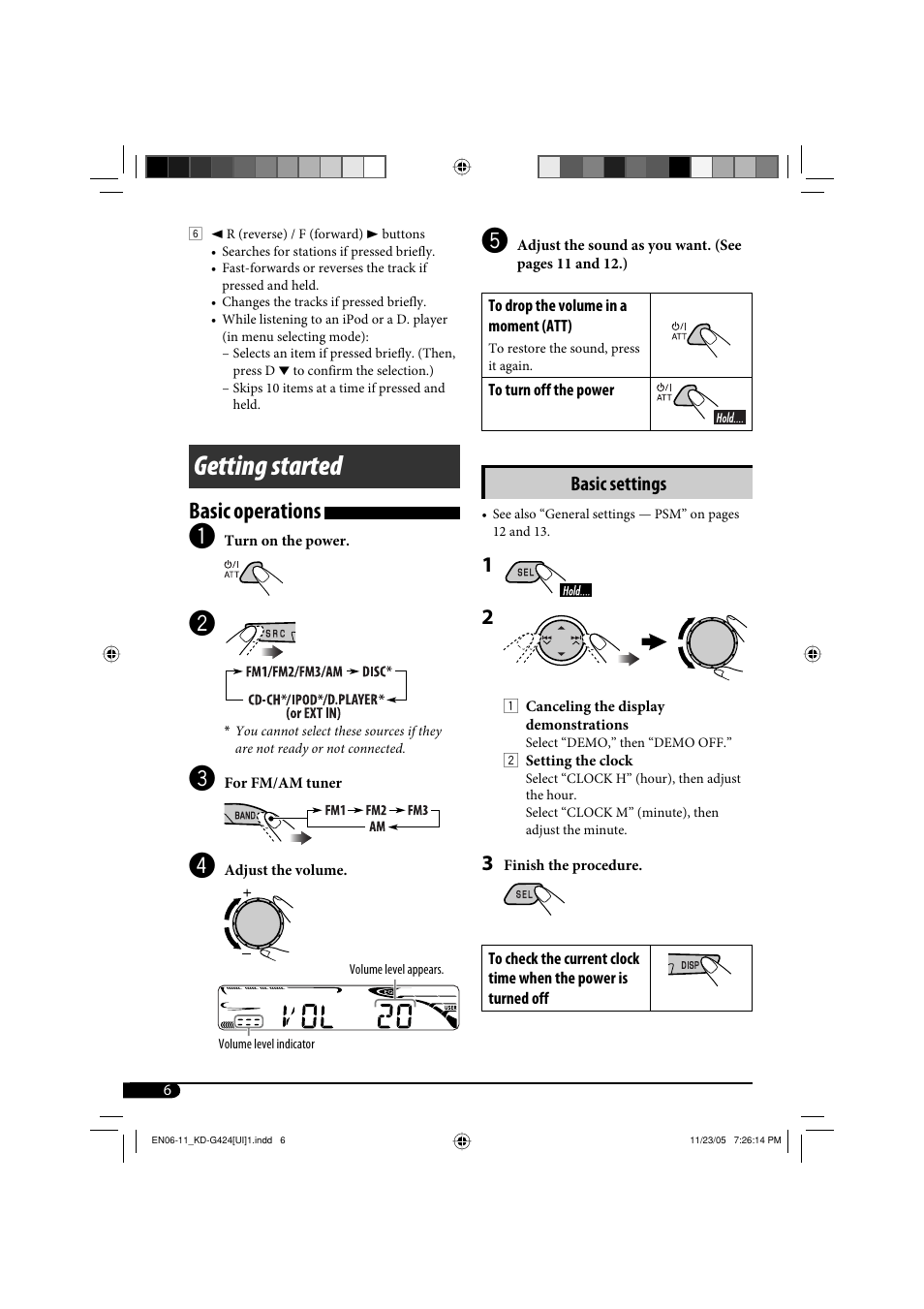 Getting started, Basic operations, Basic settings | JVC KD-G320 User Manual | Page 102 / 230
