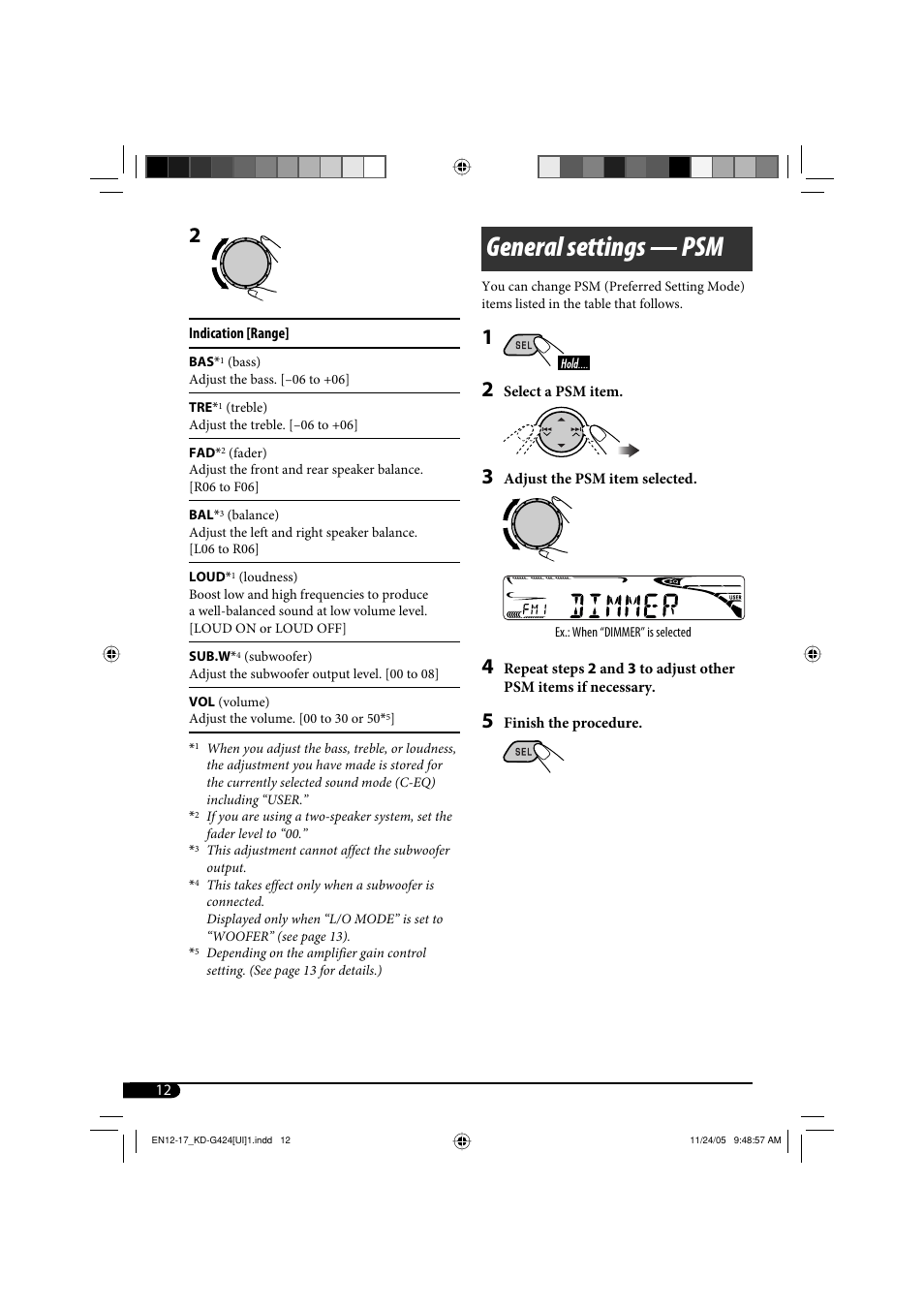 General settings — psm | JVC KD-G320 User Manual | Page 108 / 230