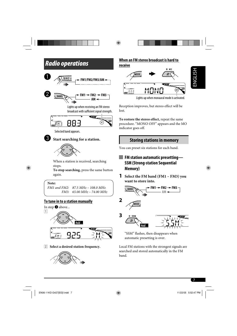 Radio operations | JVC KD-G320 User Manual | Page 205 / 230