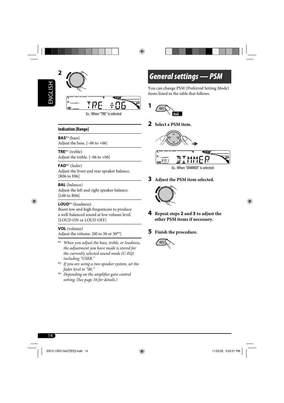 General settings — psm, English | JVC KD-G320 User Manual | Page 212 / 230