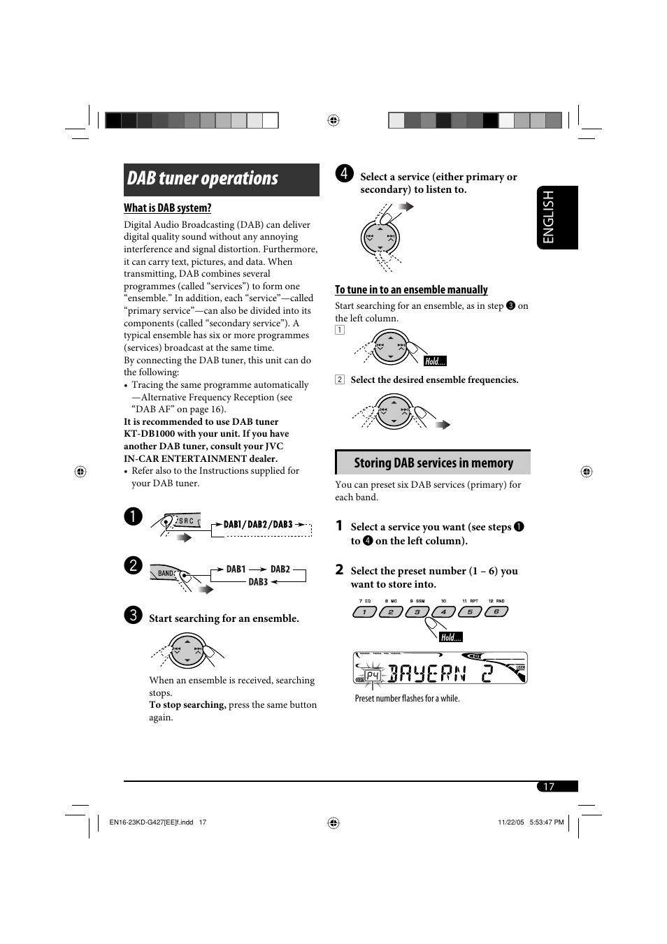 Dab tuner operations | JVC KD-G320 User Manual | Page 215 / 230