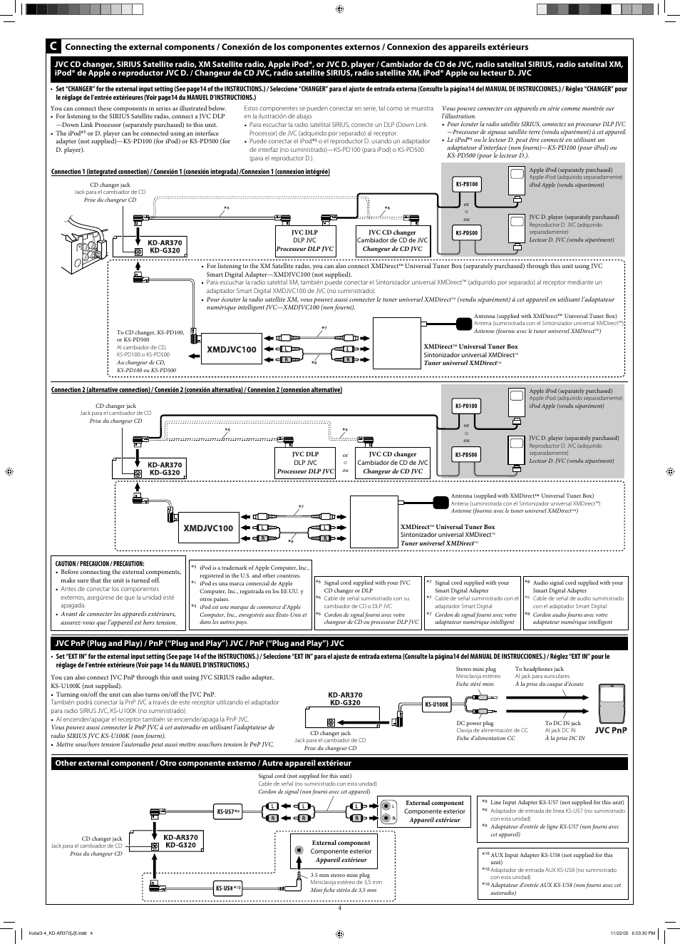 Caution / precaucion / precaution | JVC KD-G320 User Manual | Page 32 / 230