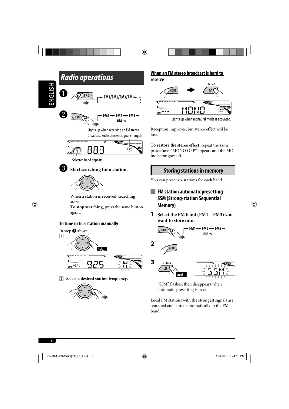 Radio operations | JVC KD-G320 User Manual | Page 38 / 230