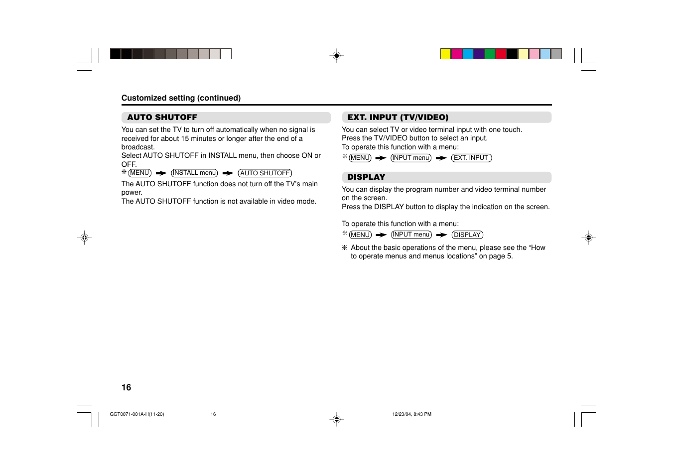 JVC AV-14FT15 User Manual | Page 16 / 20