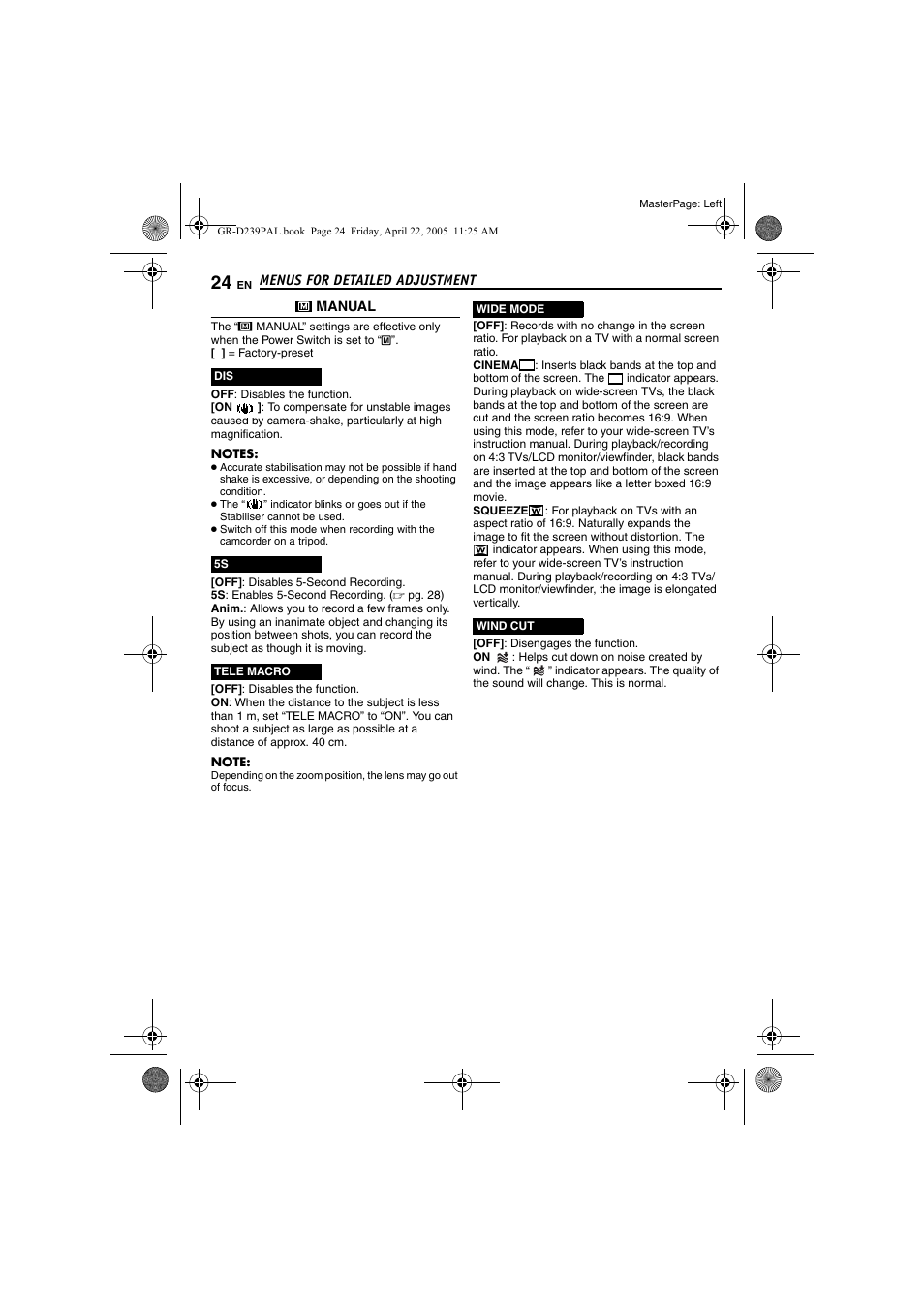 Pg. 24), Age 24 | JVC GR-D239 User Manual | Page 24 / 48