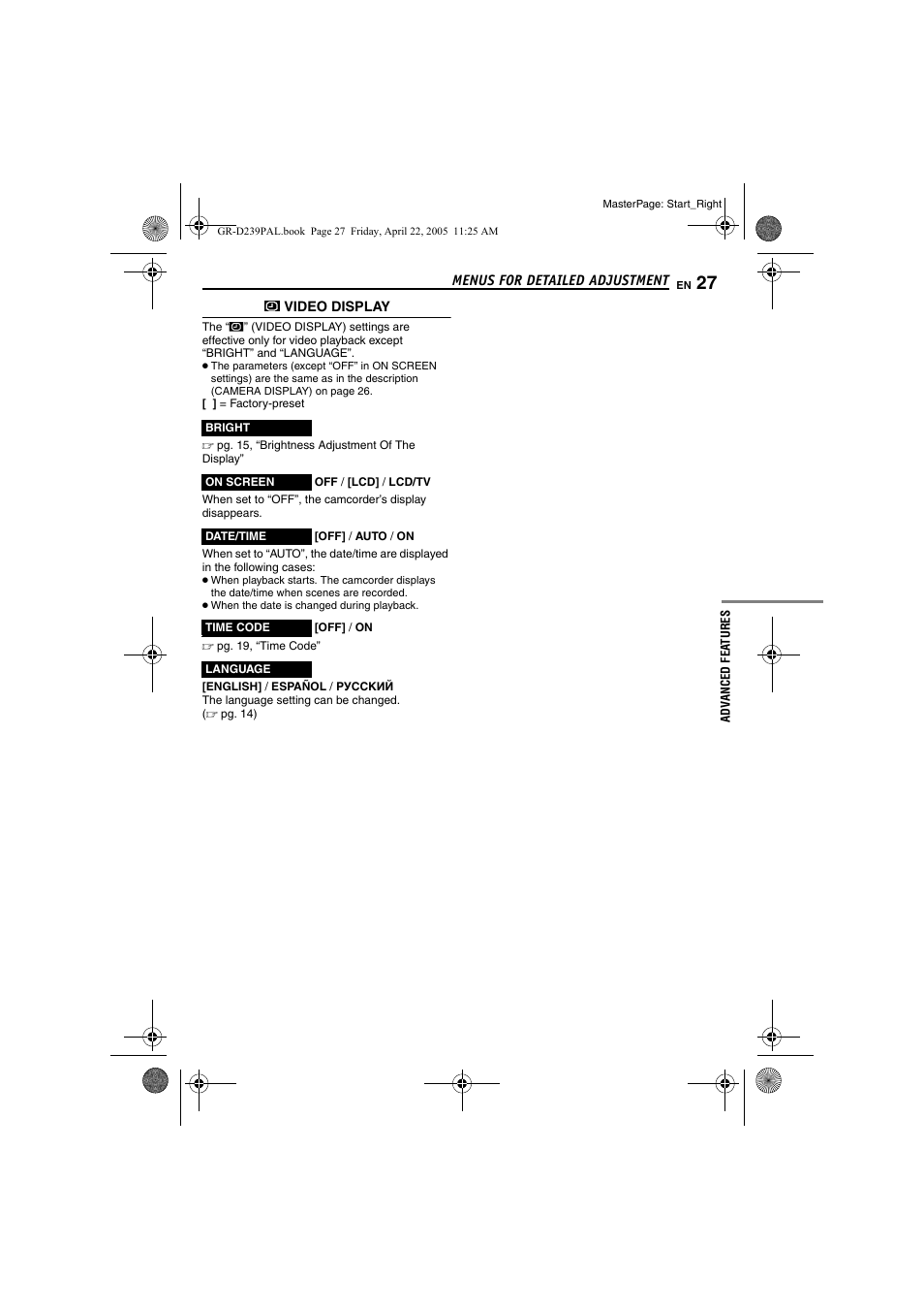 Pg. 27) | JVC GR-D239 User Manual | Page 27 / 48