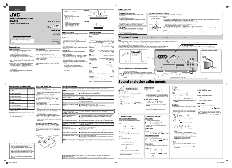 JVC 0410YOMMDWCDT User Manual | 2 pages