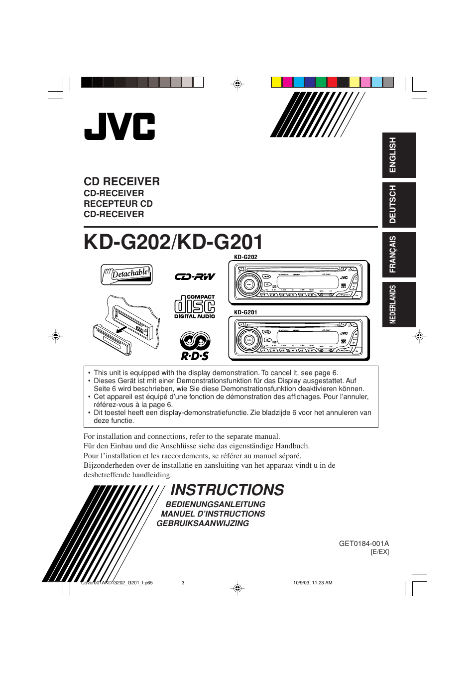 JVC KD-G202 User Manual | 60 pages