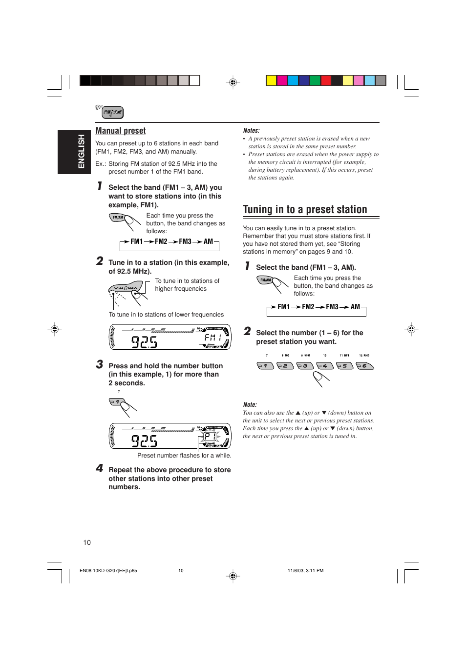 Tuning in to a preset station | JVC KD-G202 User Manual | Page 44 / 60