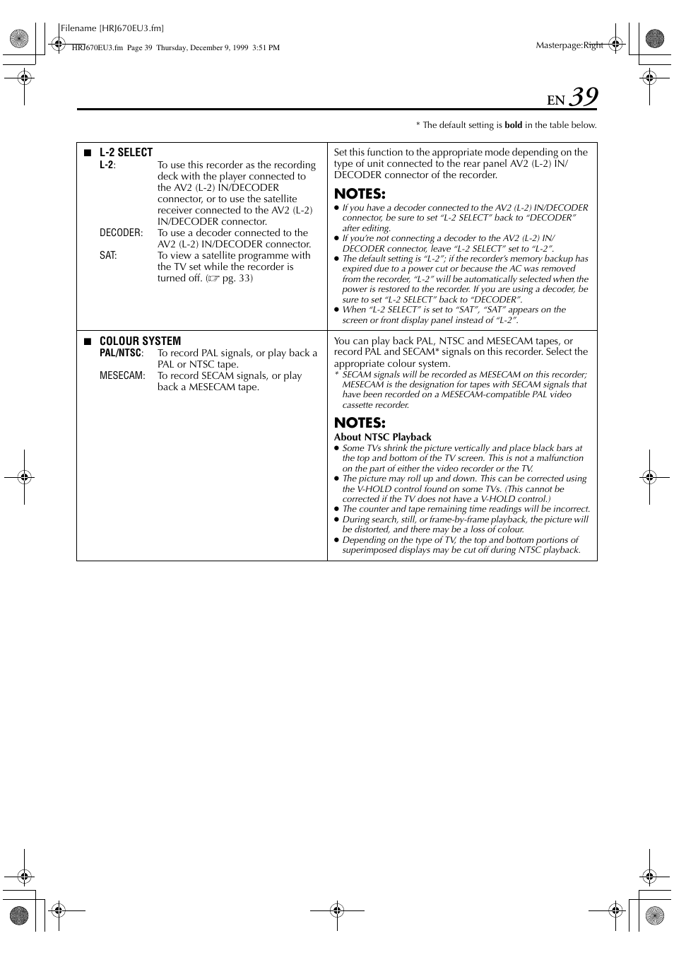 JVC HR-J470 User Manual | Page 39 / 56