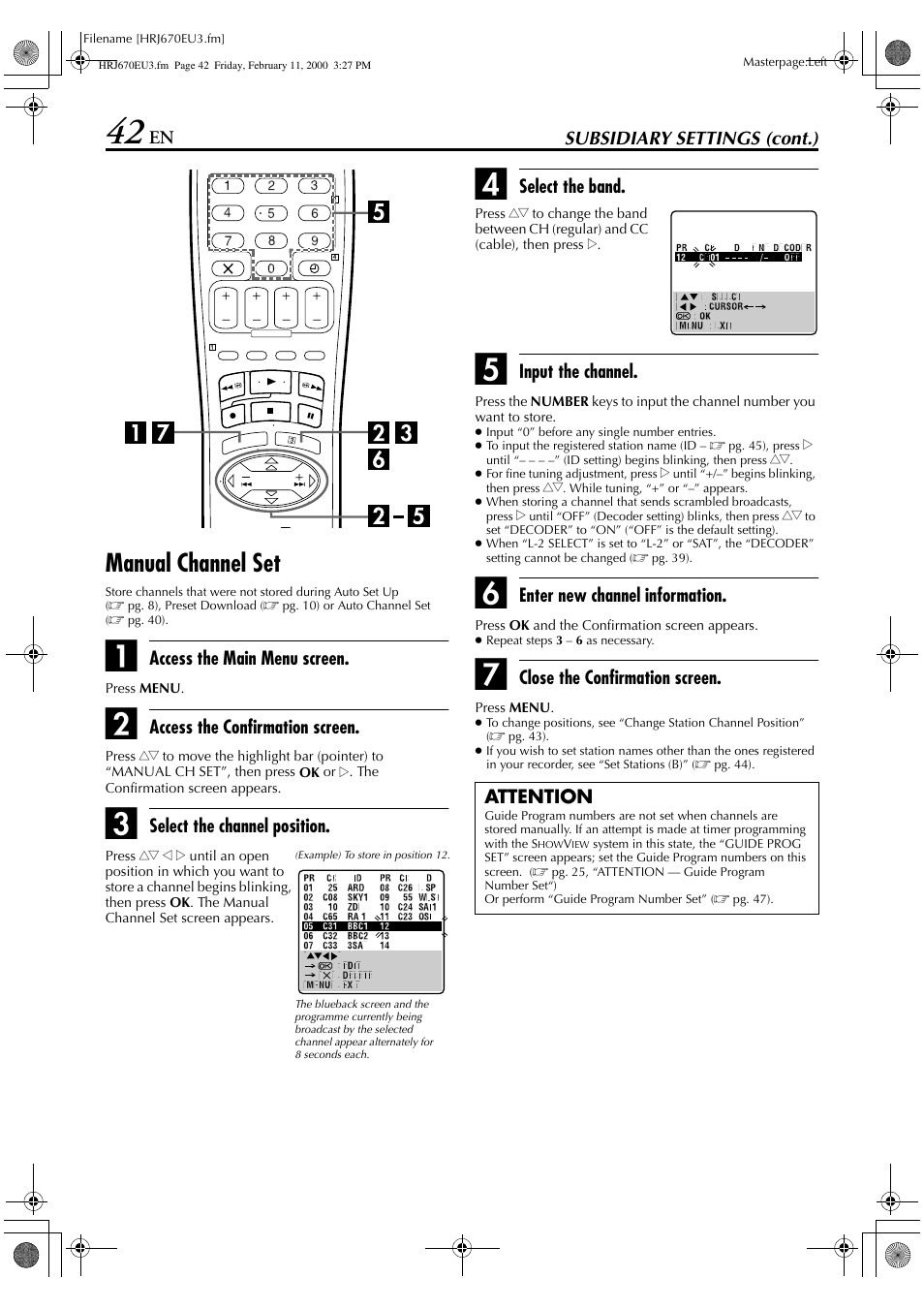 Manual channel set | JVC HR-J470 User Manual | Page 42 / 56