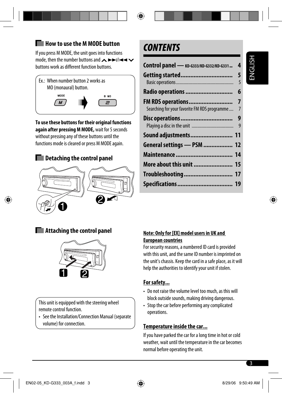 JVC KD-G331 User Manual | Page 3 / 20