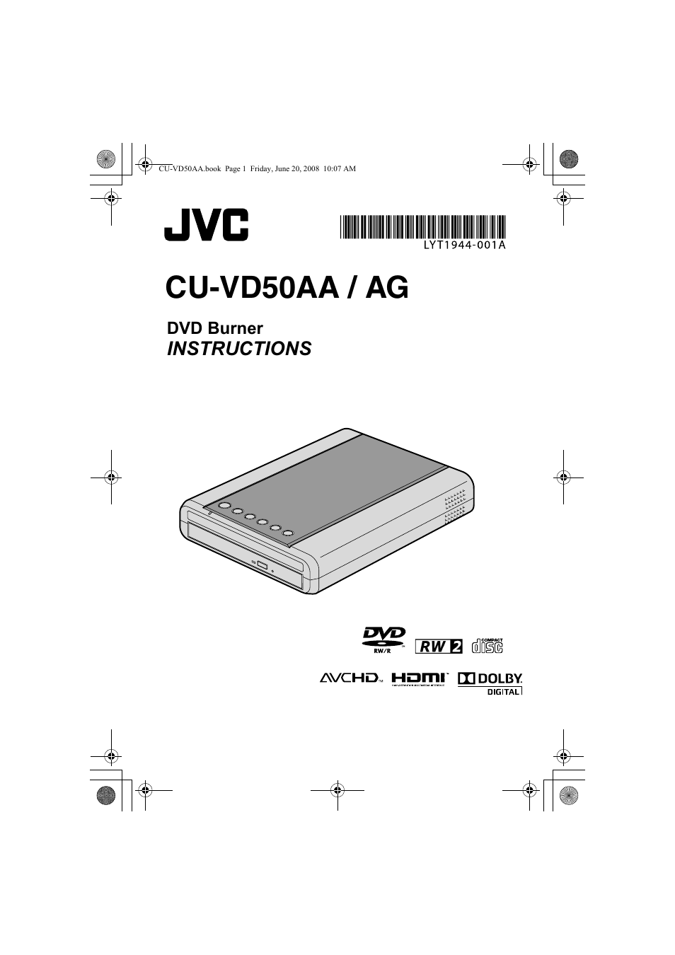 JVC CU-VD50AA User Manual | 52 pages