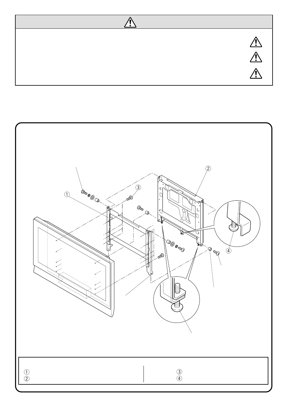 Tools required for assembly, Caution, Names of parts | JVC RK-C42WBT3 User Manual | Page 4 / 16