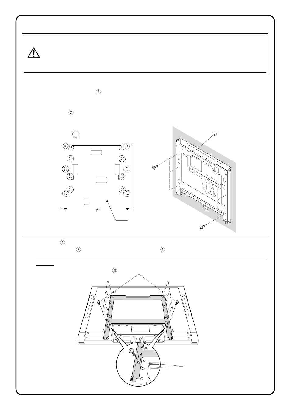 Danger, Mounting the plasma display, Instructions for assembly | JVC RK-C42WBT3 User Manual | Page 6 / 16