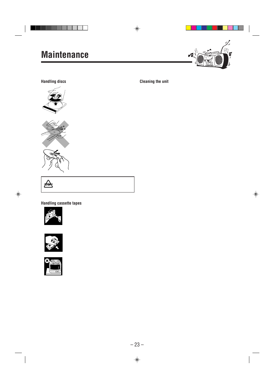 Maintenance | JVC SP-UXP7 User Manual | Page 26 / 28