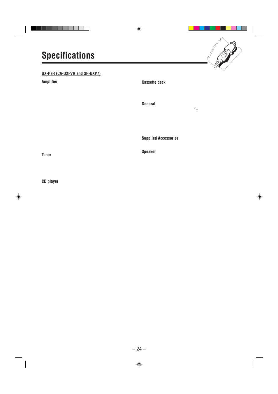 Specifications | JVC SP-UXP7 User Manual | Page 27 / 28