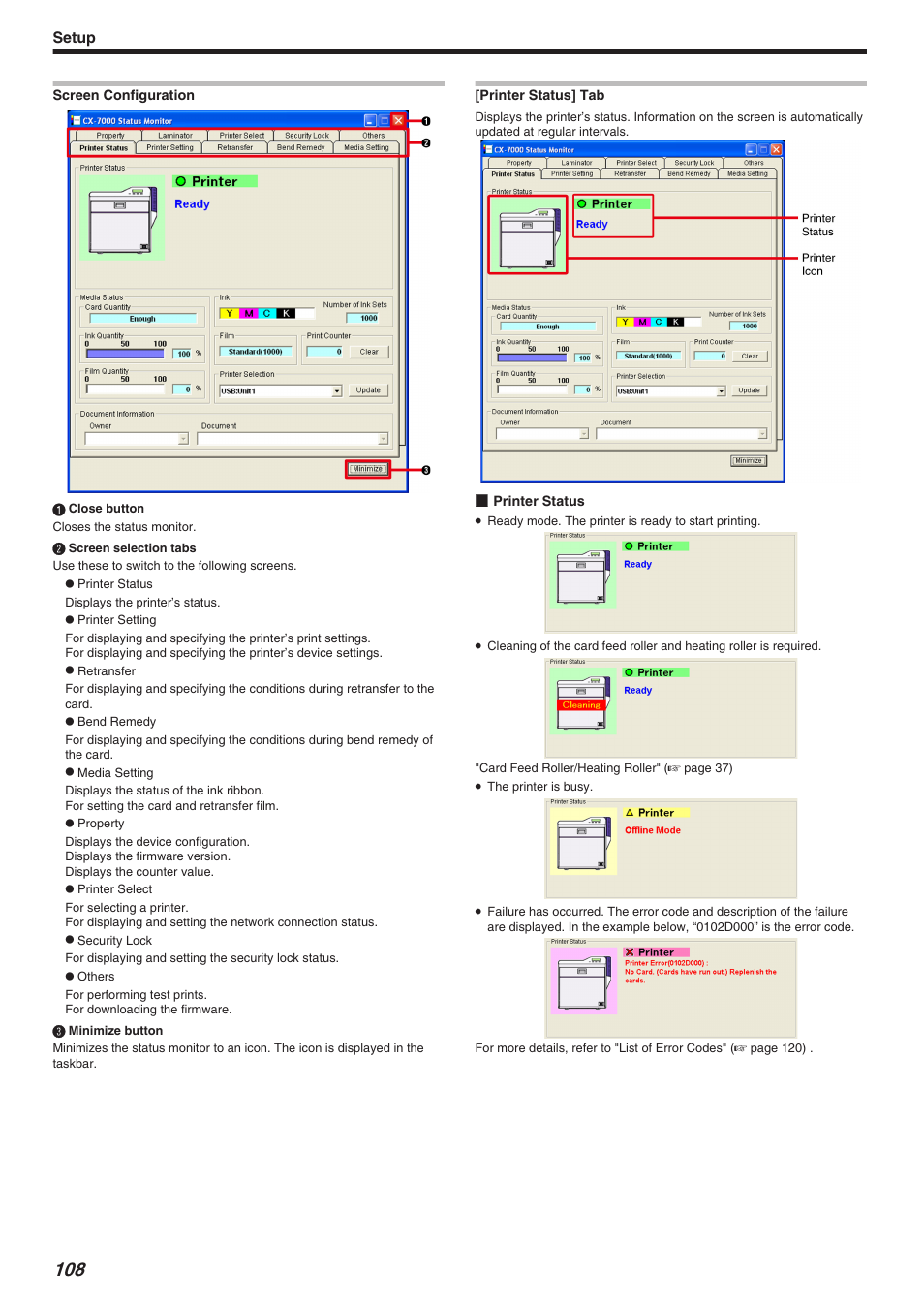 Setup | JVC CX-7000 Series User Manual | Page 108 / 124