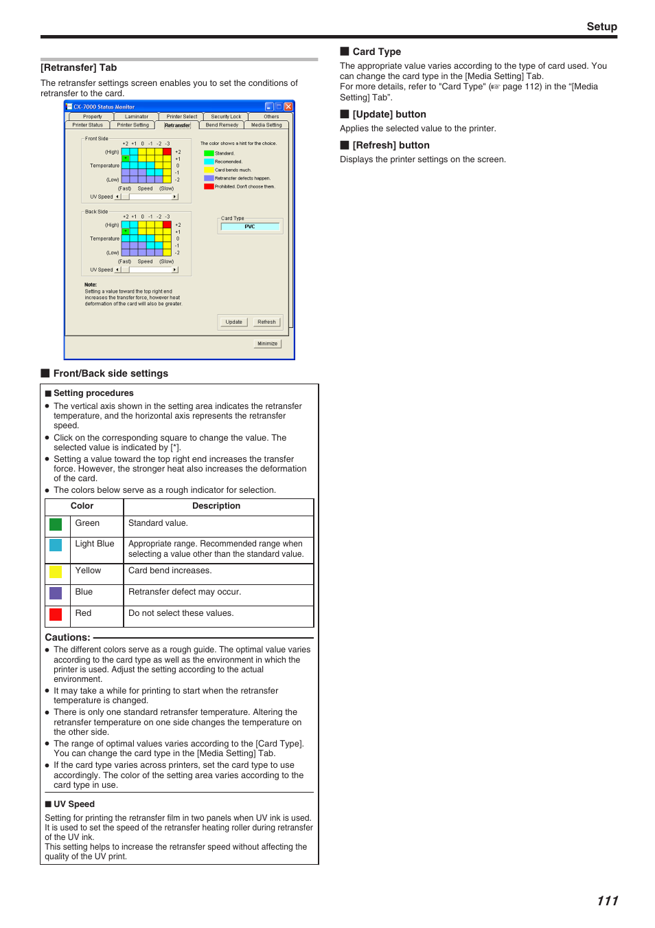 Setup | JVC CX-7000 Series User Manual | Page 111 / 124