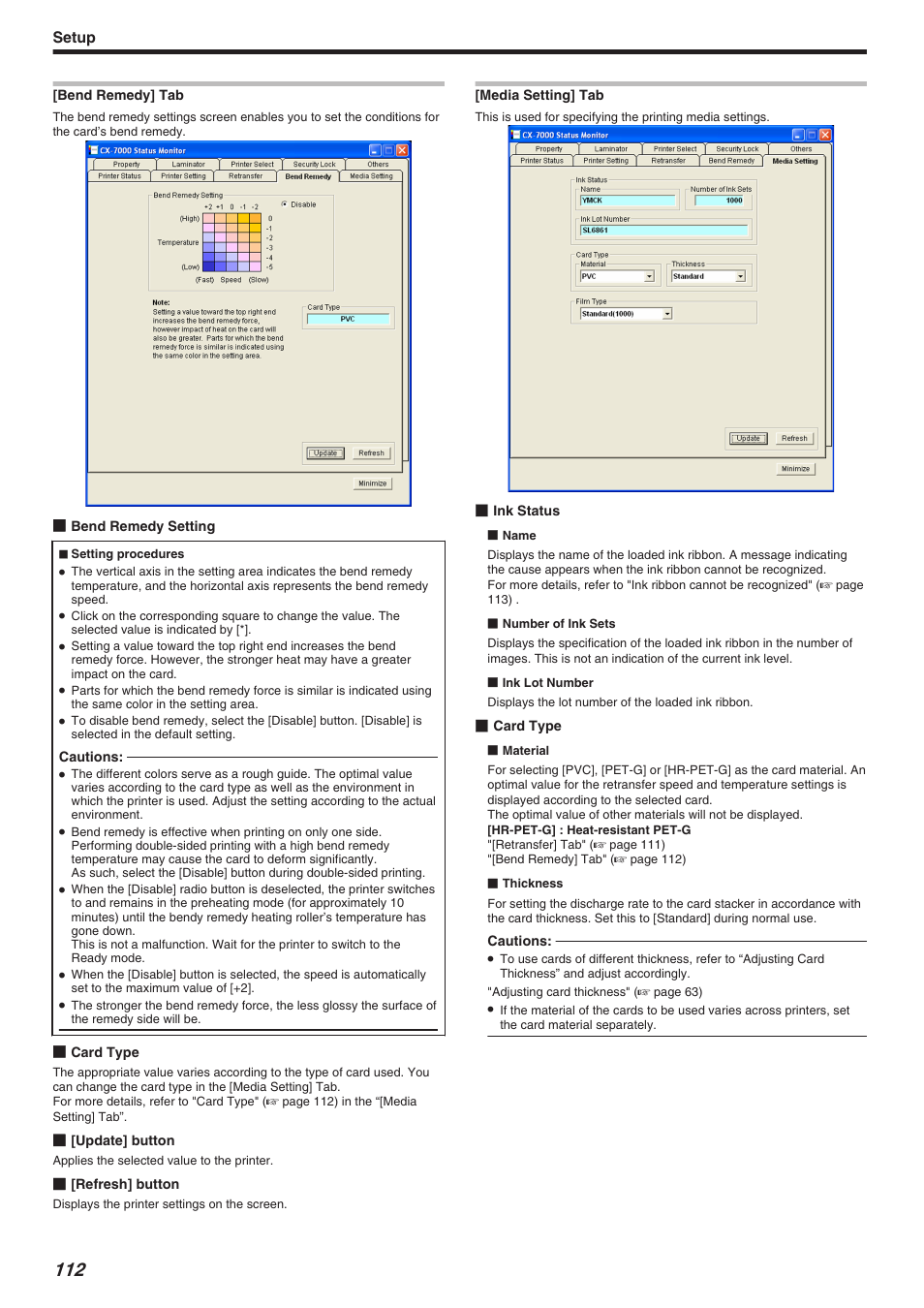 Setup | JVC CX-7000 Series User Manual | Page 112 / 124