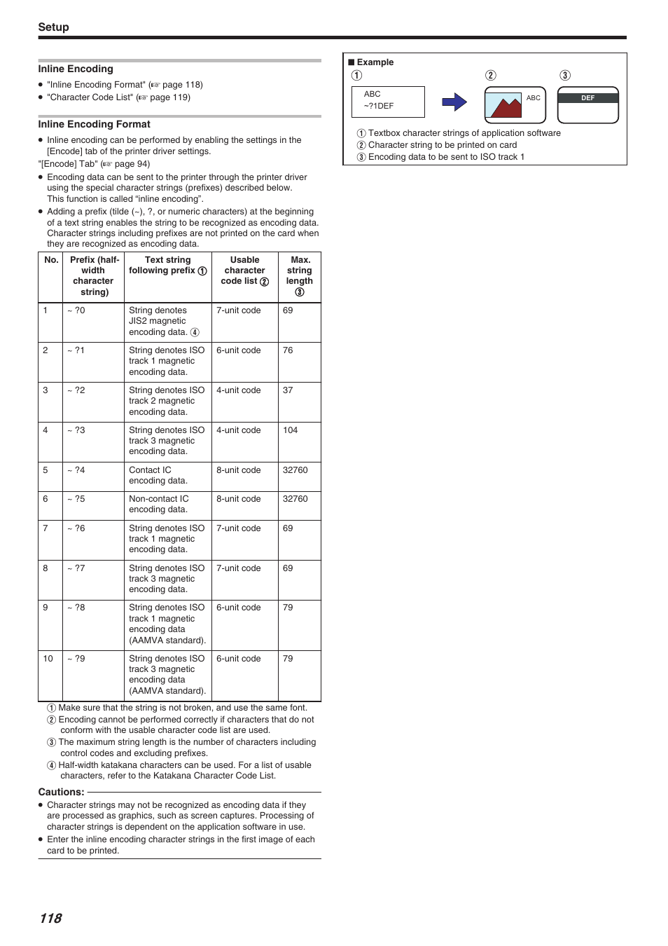 Inline encoding, Setup | JVC CX-7000 Series User Manual | Page 118 / 124