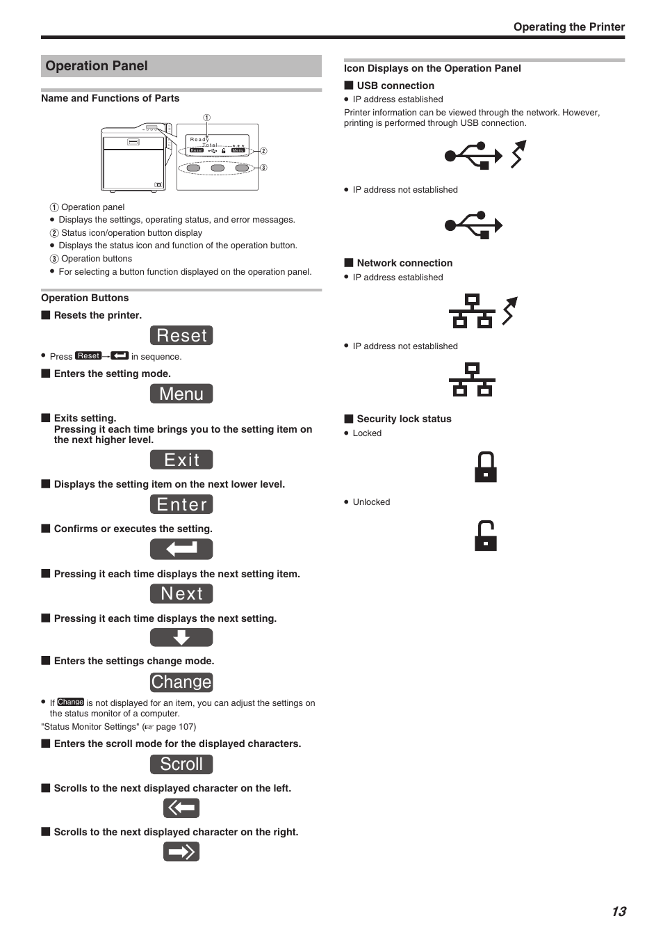 Operation panel, Reset, Menu | E x i t, N ex t, Chan, Scroll | JVC CX-7000 Series User Manual | Page 13 / 124